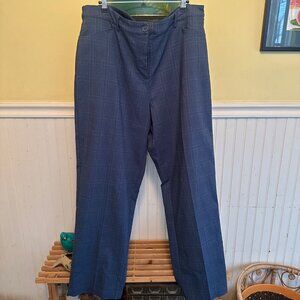 Ashley Stweart 20 NWT Blue Plaid Tailored Pants